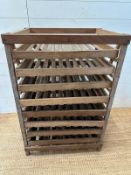A vintage apple rack with eight drawers (H91cm W62cm D49cm)