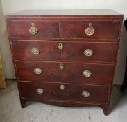 An Edwardian style chest of drawers (H103cm W96cm D50cm)