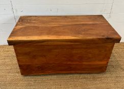 A contemporary hardwood trunk or storage box (H50cm W96cm D48cm)