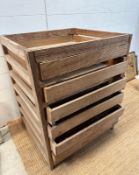A vintage apple rack with six drawers (H75cm W63cm D55cm)