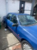 A 1993 blue Ford Sierra Sapphire four door saloon petrol car. Registration K756 GNO, Mileage 26,412,