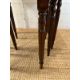 A nest of three glass top side tables with string inlay on fluted legs - Image 3 of 3