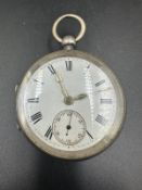 A silver pocket watch hallmarked for Chester 1893