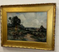 FREDERICK JOHN BARTRAM HILES (1872-1927) Oil on board of a country scene.(Framed size 74cm x 58cm