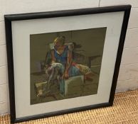 A pastel on paper of a ballerina signed lower right and dated 1991 (57cm x 63cm)