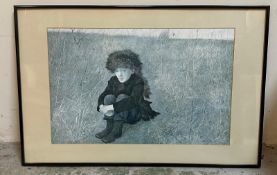 A print of a young girl titled 
