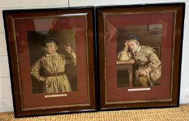 Two framed prints after William Henry Hunt titled “up in the clouds” and “down in the dumps”