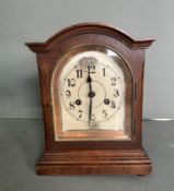 A mahogany cased eight day mantel clock AF