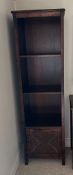 Tall open bookcase with cupboard to base (H180cm W54cm D41cm)