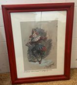 A print of a dancing clown signed lower right Zeffirelli a dated 1970