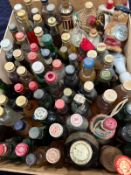 A selection of miniatures to include port, whisky, martini rosso, chianti.