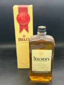 Bells whiskey, boxed and a Teachers whiskey