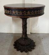 An 19th Century Italian painted and gilt carved occasional table (H70cm Dia56cm)