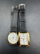 A Rotary watch on a leather strap along with a Quartz watch
