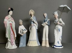 A selection of five china figures, various makers and styles