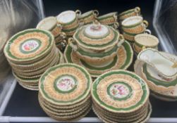 English porcelain part tea service AF Condition Report WARE AND DAMAGE TO SOME CUPS, STAINS