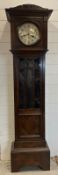 An Arts and Craft style oak long case clock AF (H180cm)