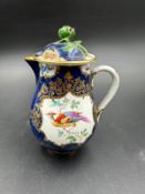 An early 19ct century coffee pot style jug with rose bud finial 11.5cm H
