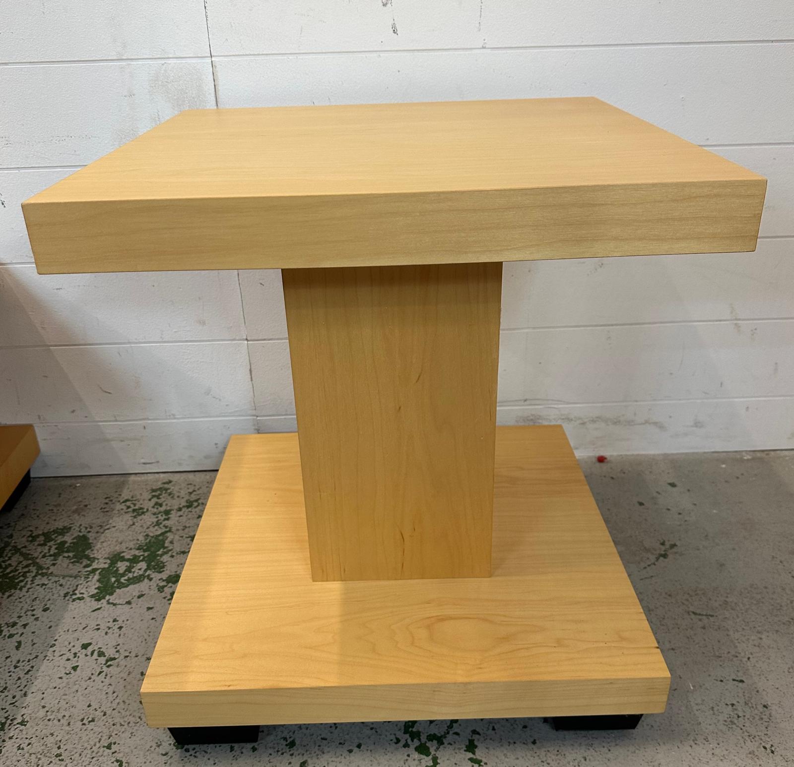 A light wood contemporary two tier coffee table and two matching side tables (Coffee table H38cm - Image 2 of 5