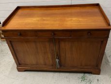 George III style mahogany double wash stand converted into a side cabinet (H82cm W120cm D57cm)