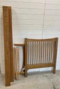 A single light oak bed frame (Headboard 97cm x 106cm)