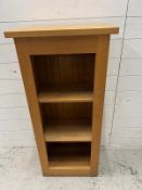 An oak display unit by Alexandra Wood furniture (H109cm W50cm D367cm)