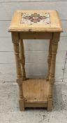 A side table or plant table with tile top (H701cm Sq20cm)