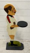 A dumb waiter drinks holder in the form of a rugby player H88cm