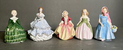 Five Royal Doulton figurines to include Bella, Lady Emma and Dinky Do