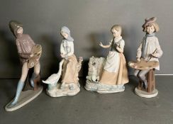 Three Nao figures and one Porman Export, various poses and themes Condition Report some damage and