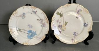 A pair of Charles Field Havilland porcelain side plates with floral decoration (1882-1900)