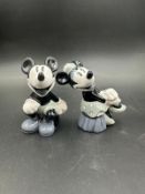 A novelty Mickey and Minnie mouse ceramic salt and pepper