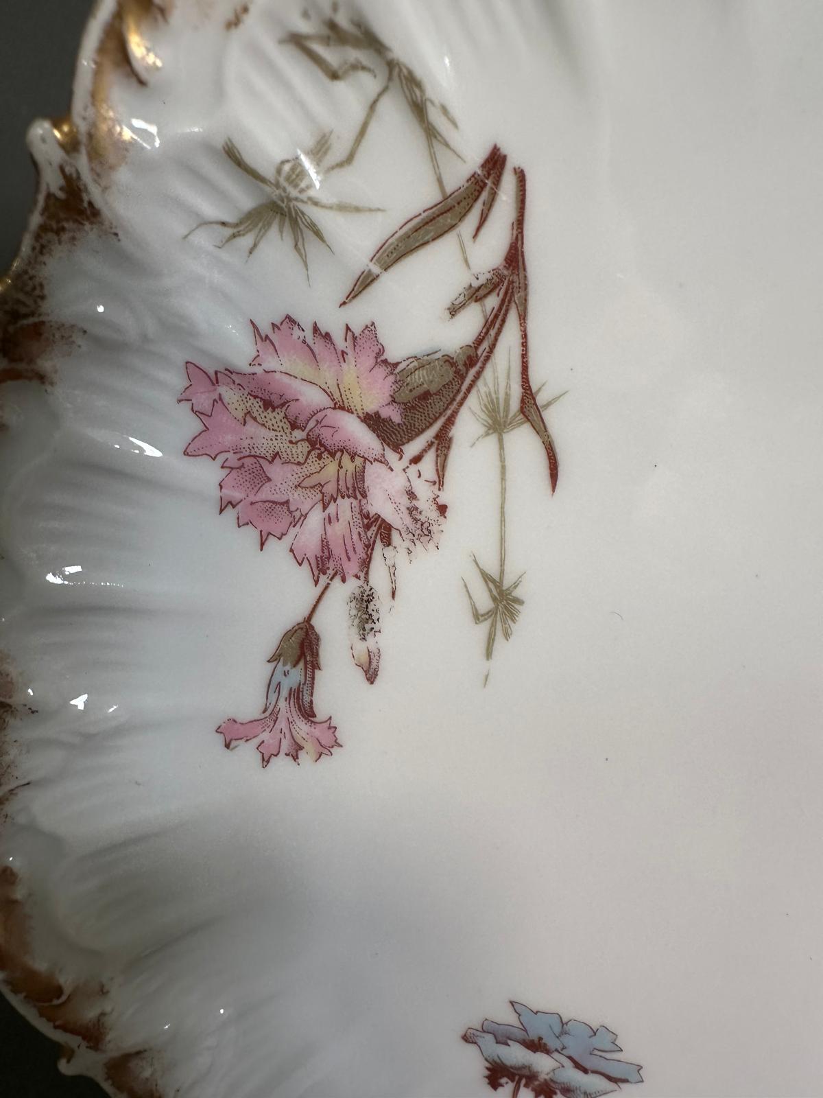 A Coiffe of Limoges plate (1891-1914) with floral decoration 22cm diameter - Image 5 of 6