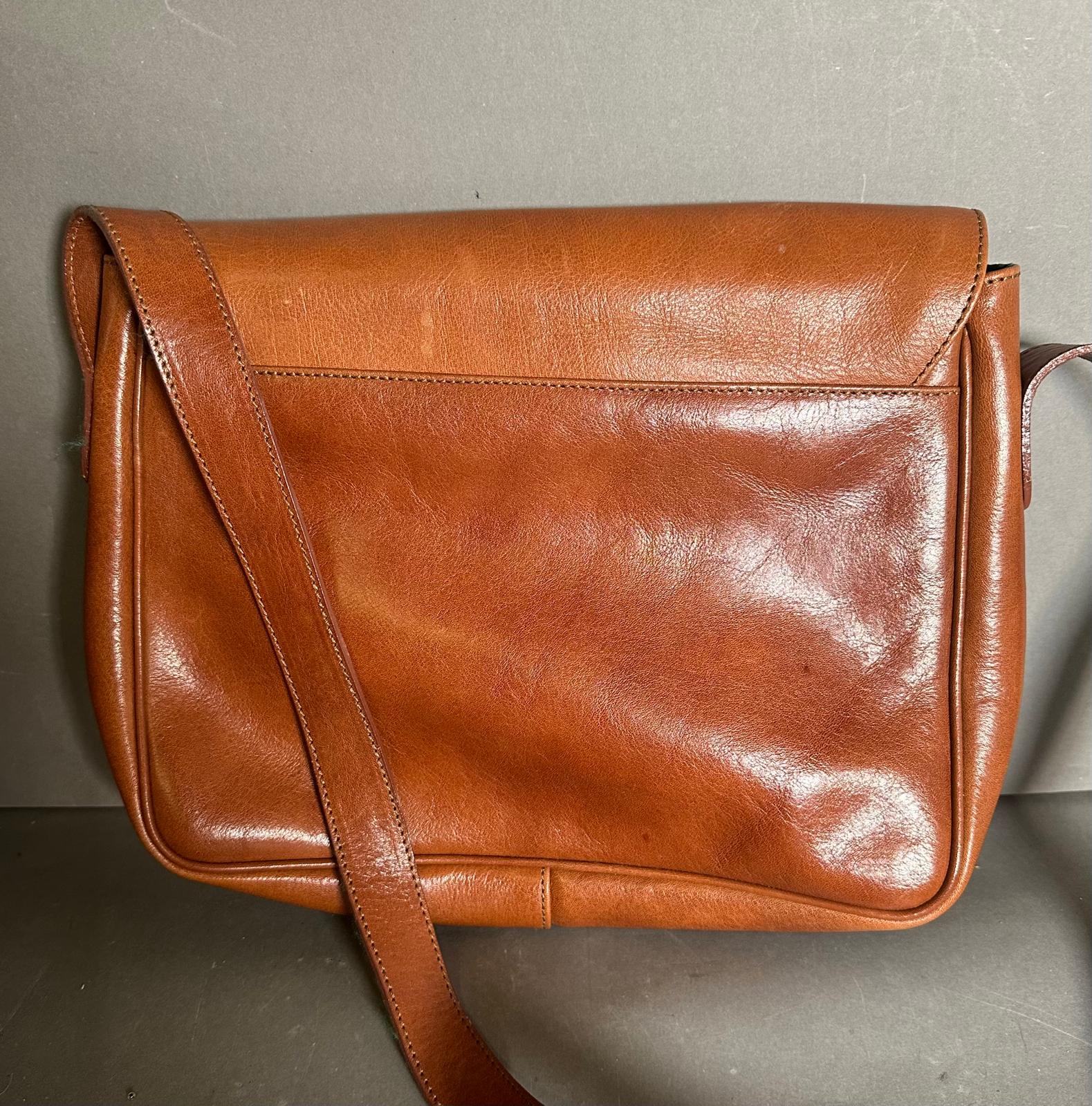 A brown leather Franchetti Bond satchel handbag with dust cover - Image 6 of 6