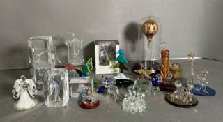 A selection of glass ornaments