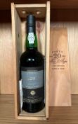 A boxed bottle of 20 year old red crown Kings Port 1997