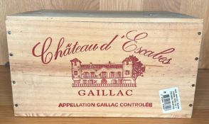 A six bottle case of Chateau D'Escabes Gaillac red wine