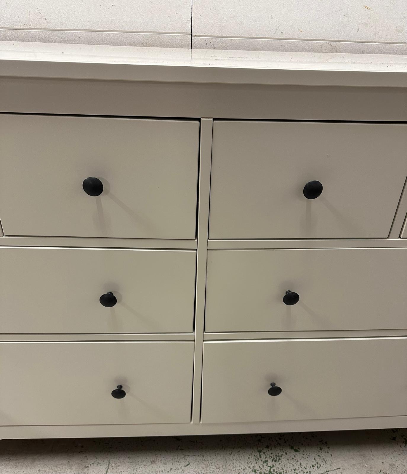 A large white sideboard comprising of four short drawers over four long (H95cm W162cm D51cm) - Image 6 of 6