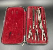 A vintage cased geometry set