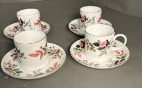 Four Wedgewood Hataway pattern cups and saucers