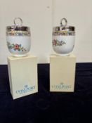 Two Coalport porcelain egg coddler , boxed