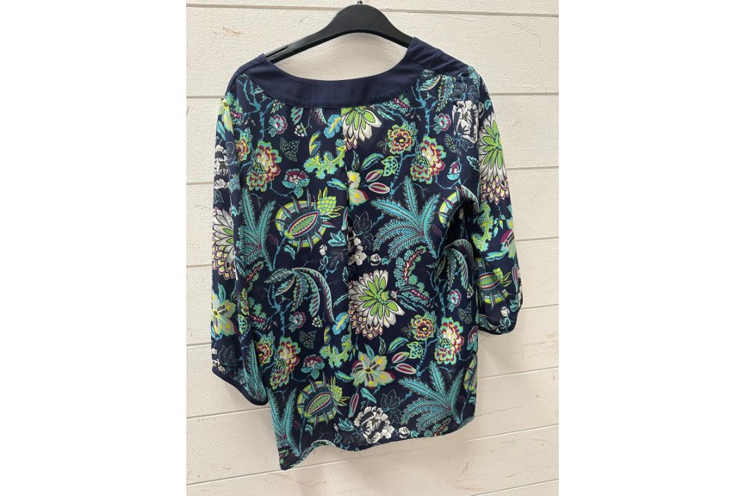A Biba, size 10 Floral top, dark blue - Image 1 of 4