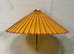 A red and gold Japanese ladies parasol