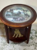 A Labrador theme circular side table (53cm x 56cm)