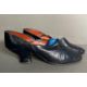 A pair of early 20th Century ladies navy blue leather shoes - Image 2 of 4