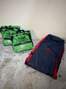 Two oval cricket seat pads and one board cover