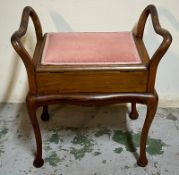 Mahogany piano stool, SH 56cm