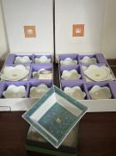 Two ceramic box sets of dishes and trinket tray