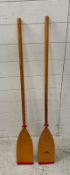 A pair of Campari senior wooden kayak paddles