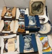 A collection of collectable plates various makers and designs